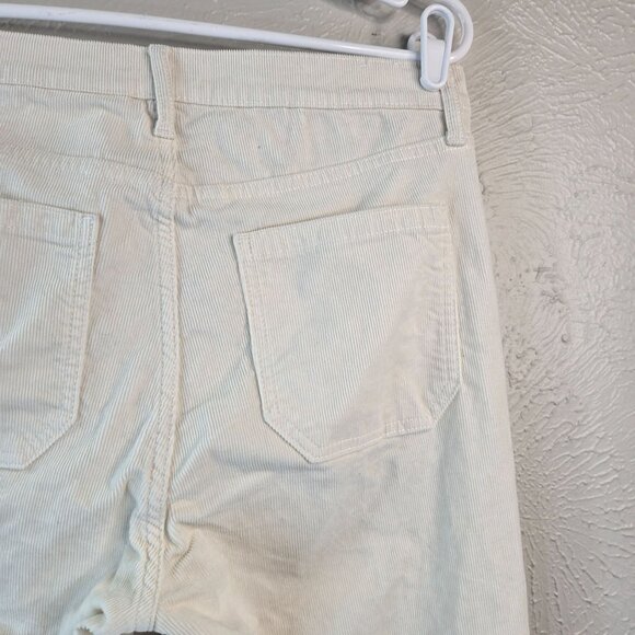 Gap '70s Flare Pants Womens Size 10 Cream White Corduroy High Rise Retro Ribbed - Picture 10 of 11